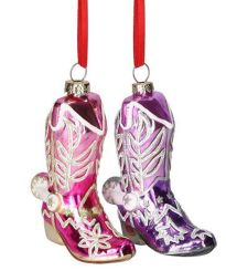 Gift Company Hänger Cowboystiefel 2fach sortiert lila/pink 