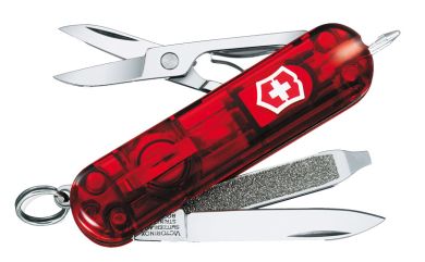 Victorinox Kleines Taschenwerkzeug rubin transparent LED weiss 