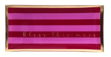 Gift Company Love Plates Glasteller L Motiv: Bless this mess lila 
