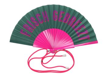 Gift Company Fififan Fächer 23cm Motiv: Frisch Gebreezt grün/pink 