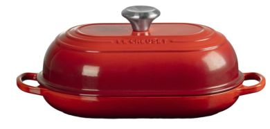 Le Creuset Ovaler Brot Bräter Signature 29 cm Kirschrot aus Gusseisen Signature 