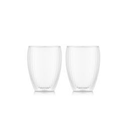 Bodum 2 Stück Glas doppelwandig 0.32l Pavina geriffelt 