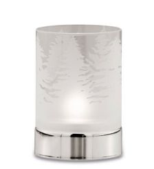 Hermann Bauer jun. Teelichthalter Tannenbäume, klares Glas versilbert 