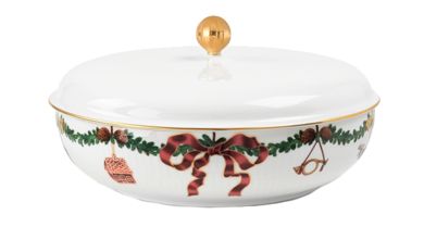 Royal Copenhagen Schale mit Deckel 21 cm Star Fluted Christmas 