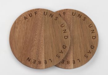 Räder Untersetzer 2er Set Auf uns und das Leben D:10cm H:0,8cm 