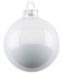 Gift Company Christbaumkugel 8cm Opal uni weiß 