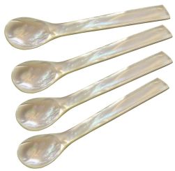 Edzard Eierlöffel Perlmutt eckig 4er Satz L 11 cm 