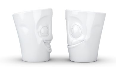 Fiftyeight Products Becher-Set Nr. 3 witzig/lecker weiß 350 ml 