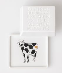 Räder Butterdose 1/4 Der Mensch Lebt Nicht 11x9,5x5,5 cm 