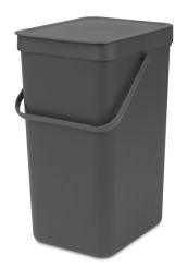 Brabantia Abfallbehälter Sort & Go 16 L inkl. Wandbefestigung Grau 