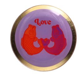 Gift Company Love Plates Glasteller S Motiv: Love/ Fisch rund lila 
