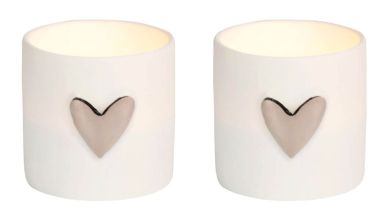 Räder Wolke Sieben Lichter Herz 2Er Set silber Ø 4,5 cm H 4,5 cm 