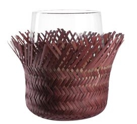 Leonardo Castagna Vase/Windlicht mit Geflecht 