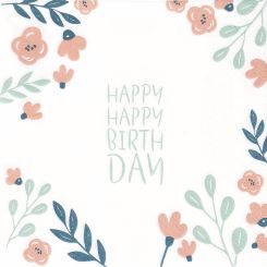 Räder Serviette 33x33cm Happy Happy Birthday 