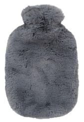 Fashy Wärmflasche mit Flauschbezug grau 2,0 l 