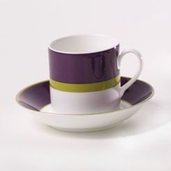 Dibbern South Beach Untertasse zylindrisch 0,1 L Pflaume/ Limone 