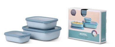 Mepal Set Cirqula rechteckig 3-tlg. (500+1000+2000 ml) Nordic Blue 