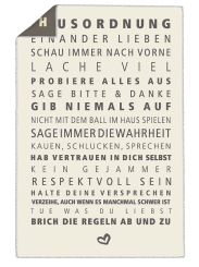 Paperproducts Design Blanket Hausordnung 100 % Baumwolle 