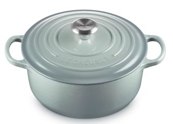 Le Creuset Bräter Signature Rund 24 cm Sea Salt Gusseisen 