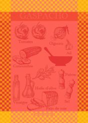 Garnier-Thiebaut Geschirrtuch Gaspacho Rosso 56x78 Cm 100% Gekämmte Baumwolle 