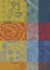 Garnier-Thiebaut Geschirrtuch Sea Food Citronne 56x78 Cm 100% Gekämmte Baumwolle 