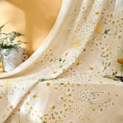 Garnier-Thiebaut Tischdecke Daisy Chanvre 155x155 Cm 50% Leinen/50% Baumwolle 