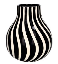 Gift Company Artisan Vase Gestreift M schwarz/weiß 