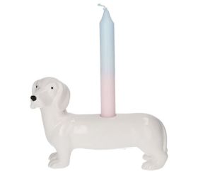 Gift Company Mignon Kerzenhalter Dackel weiß 