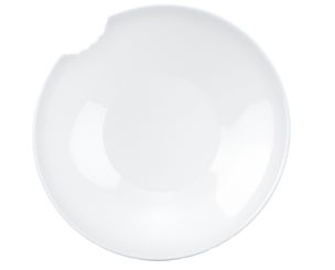 Fiftyeight Products Kleiner tiefe Teller 18 cm 2er Set weiß mit Biss 