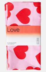 Doiy 2er-Set Geschirrtücher Herzen Love 100% Baumwolle 