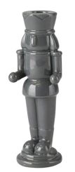 Gift Company Schiaccianoci Kerzenhalter Nussknacker H 20,2 cm dunkelgrau 