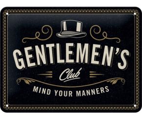 Nostalgic Art Blechschild 15x20 cm Gentlemen's Club 