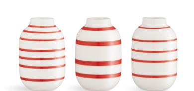 Kähler Omaggio Vase Miniatur 8 cm 3er Pack Omaggio scarlet 