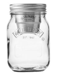 Kilner Glas 0.5 L. Snack on the go, mit Dressing/Sauchen Einsatz, 8,5x8,5x13,5 cm 