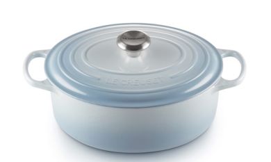 Le Creuset Bräter Oval Signature 29 cm Coastal Blue Gusseisen 
