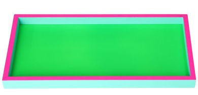 Gift Company Neo Tablett rechteckig (29,9x2x14,9cm) 3 farbig neon grün/neon pink/türkis 