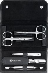Zwilling Classic Nagelpflege-Set schwarz 5-tlg. Druckknopf-Etui, Rindleder 