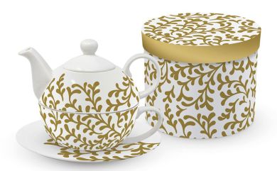 Paperproducts Tea4one Set Pretty tendrils gold 