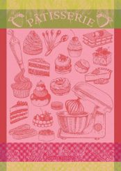 Garnier-Thiebaut Geschirrtuch La Patisserie Rose 56x78 Cm 100% Gekämmte Baumwolle 