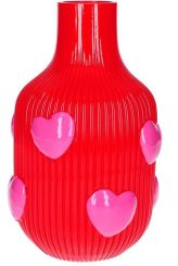Gift Company L´amour Vase H(25cm) Herzen rot gs 