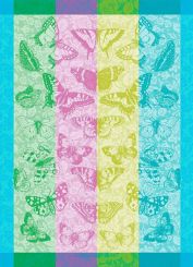 Garnier-Thiebaut Geschirrtuch Beaux Papillons Aquatique 56x78 Cm 100% Gekämmte 