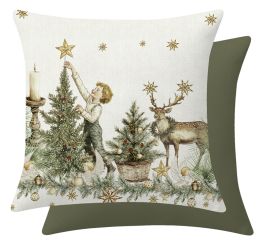Garnier-Thiebaut Kissenbezug Noel Vintage Dore 40x40 Cm 50% Leinen / 50% Baumwolle 