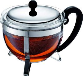 Bodum Chambord Teebereiter mit Edelstahlfilter und Edelstahldeckel 1,3 L 