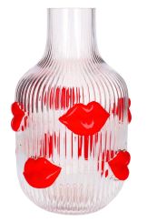 Gift Company L´amour Vase H(30cm) Lippen transparent 