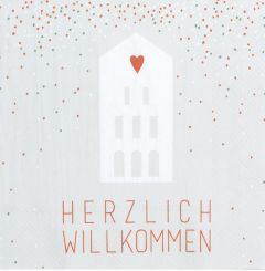 Räder Serviette 33x33 cm Herzlich Willkommen 