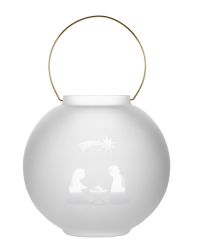 Räder Gefrostetes Glaswindlicht Krippe D.18cm H.17cm 