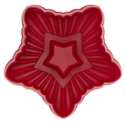 Städter Präge-Ausstecher mit Auswerfer Stern gewellt 6,5x6,5 cm / H 5 cm mit Prägung und Auswerfer rot 