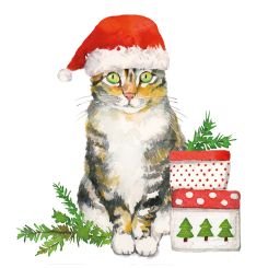 Paperproducts Design Servietten 33x33 cm Christmas Kitty Napkin 