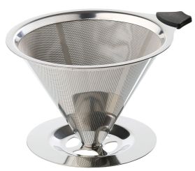 Cilio Dauerfilter für Kaffee mit Standfuß Edelstahl 