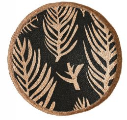 Gift Company Wand-/Tischdeko Havanna Ø 70 cm Blätter schwarz/natur 